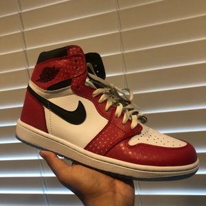 Jordan 1 origin story, spider man size 9.5 men’s